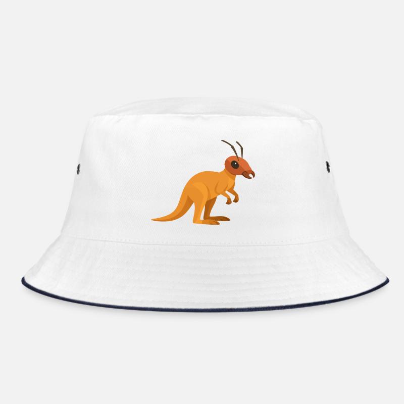 Kangaroo Ant with antennae - Bucket Hat - white/navy
