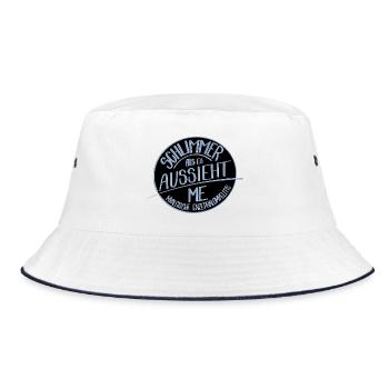 Schlimmer als es aussieht, ME - Bucket Hat - Weiß/Navy - Vorne