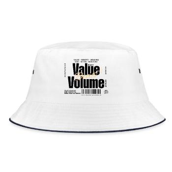Value Beats Volume – Statement Design (Light) - Bucket Hat - white/navy - Front