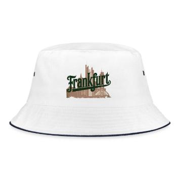 Frankfurt Skyline Silhouette with Historical and - Bucket Hat - white/navy - Front
