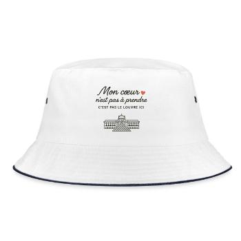 Mein Herz Louvre - Bucket Hat - Weiß/Navy - Vorne