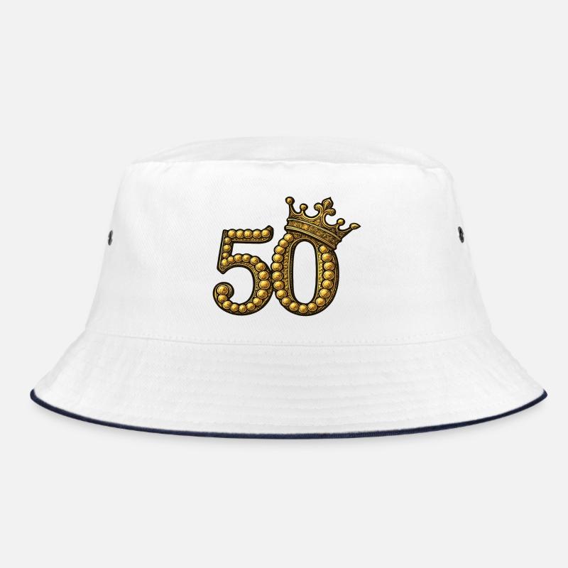 50 doré avec couronne – Motif d’anniversaire noble Bob