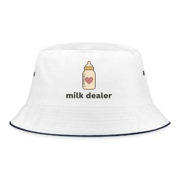 Milchhändler-Herz-Logo - Bucket Hat - Weiß/Navy - Vorne