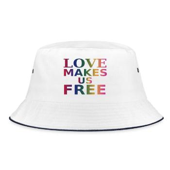 LIEBE BEFREIT UNS - Bucket Hat - Weiß/Navy - Vorne