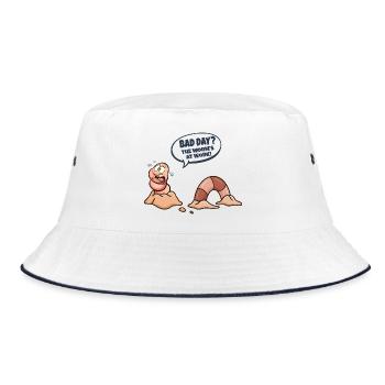 Worm in the workplace Bad day - Bucket Hat - white/navy - Front