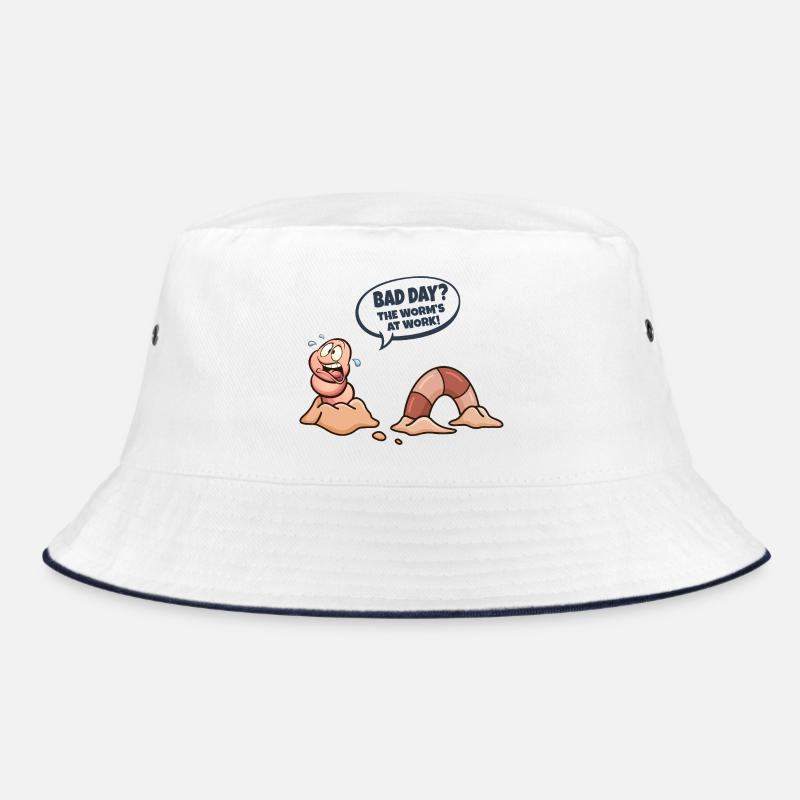 Wurm am Arbeitsplatz Schlechter Tag Bucket Hat