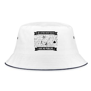 Retired Math Teacher Humor - Bucket Hat - white/navy - Front