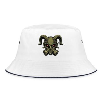 Devilish Demon Mask Halloween Creepy Gothic - Bucket Hat - white/navy - Front