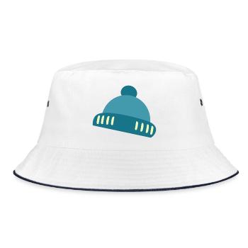 Bonnet bleu motif d’accent - Bob - blanc/marine - Devant
