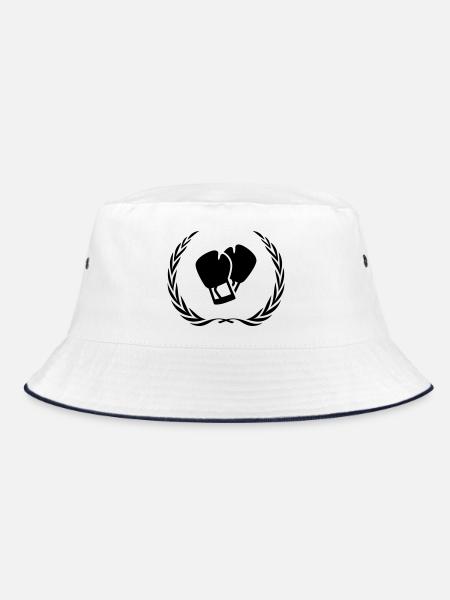 Boxing Gloves Wreath - Bucket Hat - white/navy - Front