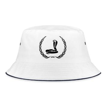 Snake Cobra Wreath - Bucket Hat - white/navy - Front