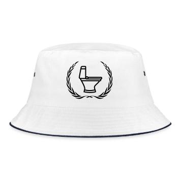 Toilet Toilet Wreath - Bucket Hat - white/navy - Front