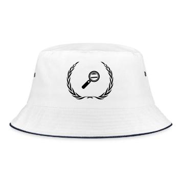 Magnifying Glass Symbol Wreath - Bucket Hat - white/navy - Front