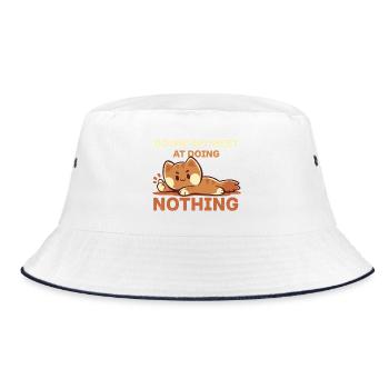 Doing my Best at Nothing - Bucket Hat - white/navy - Front