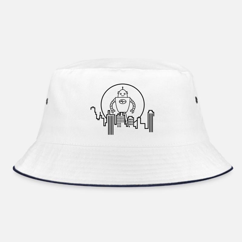 City Silhouette Robot: AI Meets Urban Design Bucket Hat