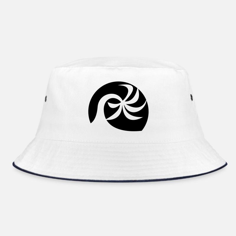 Palmenstrand - Bucket Hat - Weiß/Navy