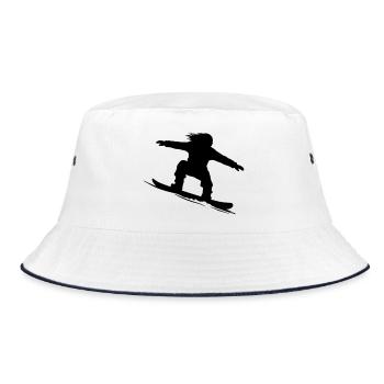 Silhouette de snowboardeur - Variable de couleur - Bob - blanc/marine - Devant