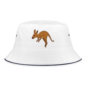 Kangaroo Vintage Rust Texture - Bucket Hat - white/navy - Front