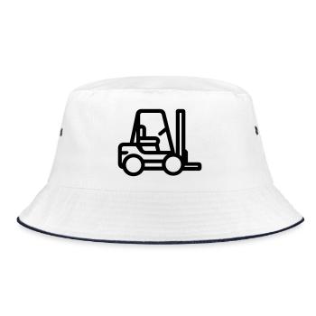 Gabelstapler - Bucket Hat - Weiß/Navy - Vorne