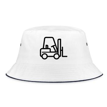Gabelstapler - Bucket Hat - Weiß/Navy - Vorne