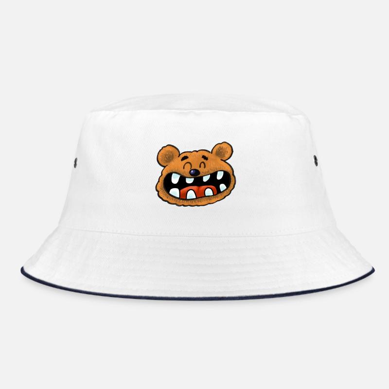 bear - Bucket Hat - white/navy