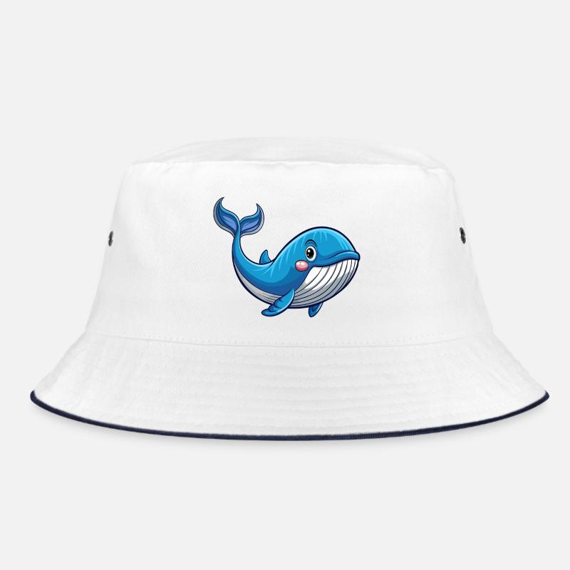 Wal - Bucket Hat - Weiß/Navy