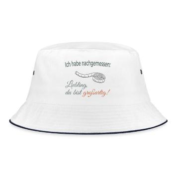 Ich habe nachgemessen: Liebling, du bist großartig - Bucket Hat - Weiß/Navy - Vorne
