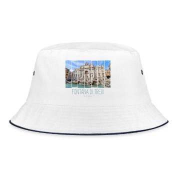 Trevi Fountain Retro Rome Italy Vintage Souvenir - Bucket Hat - white/navy - Front