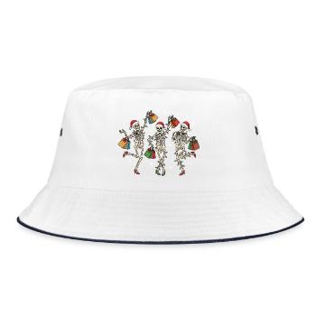 Dancing skeleton shoppers - Bucket Hat - white/navy - Front
