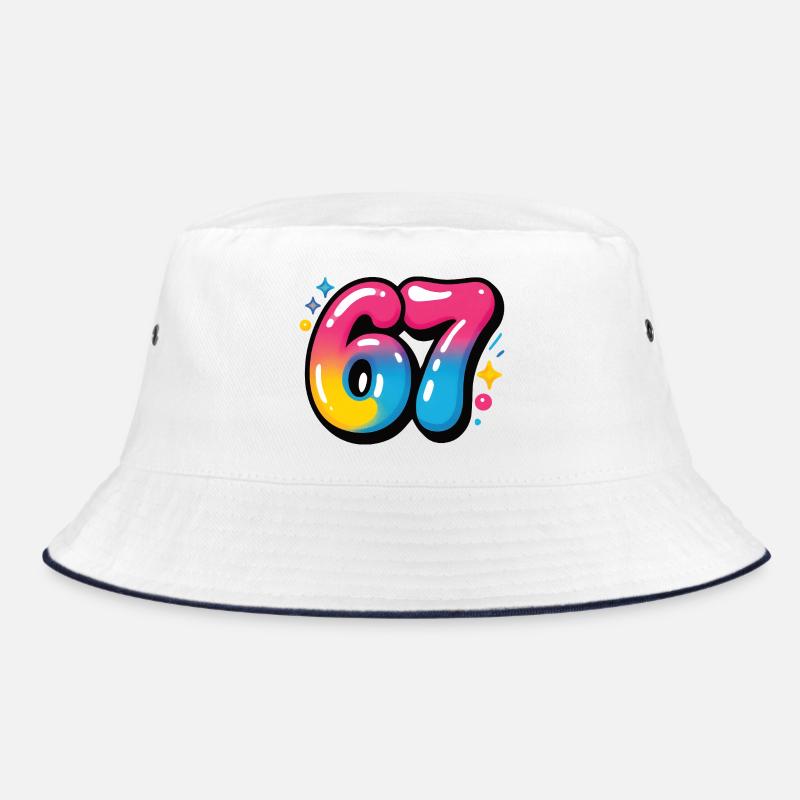 67 bunt sechs sieben bunte Luftballons Bucket Hat