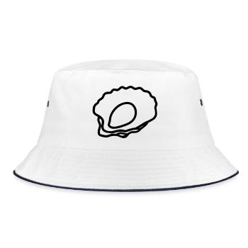 Auster - Bucket Hat - Weiß/Navy - Vorne
