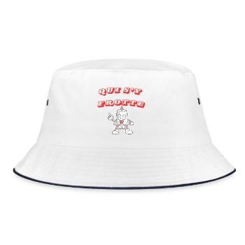 WHO RUBS UP AGAINST IT - Bucket Hat - white/navy - Front