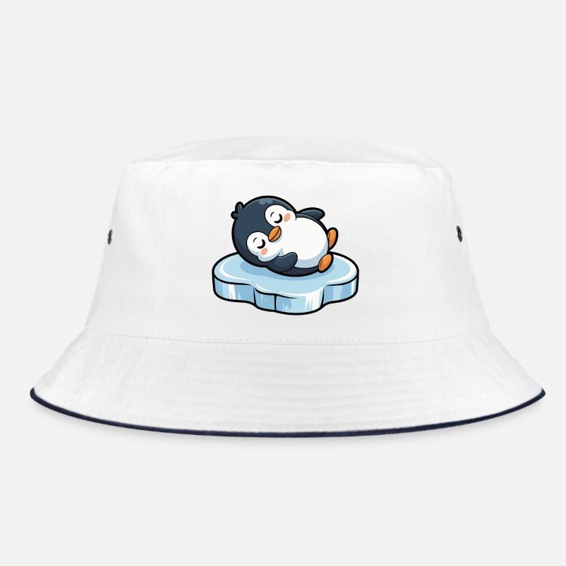 Schlafender Pinguin auf Eis Bucket Hat