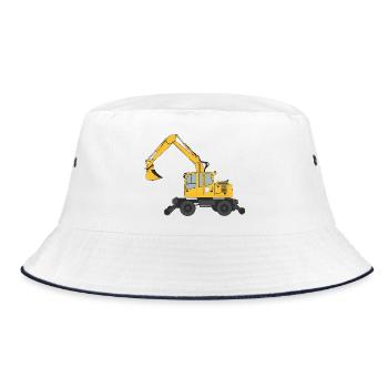 Road-rail excavator Excavator track construction - Bucket Hat - white/navy - Front
