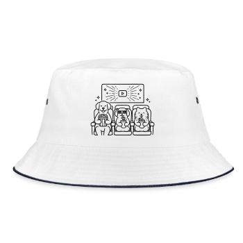 Dog cinema Hunde im Kino - Bucket Hat - Weiß/Navy - Vorne