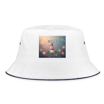 Knuddel-Pig: Nah. Nicht Heute - Bucket Hat - Weiß/Navy - Vorne