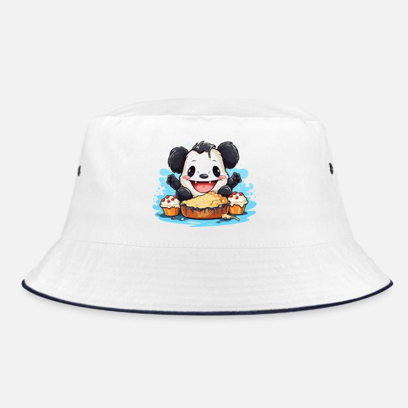 Kawaii Panda mit Kuchenfest Bucket Hat