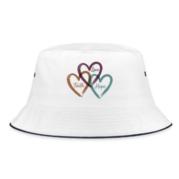 Love Faith Hope – Inspirational Heart Design - Bob - blanc/marine - Devant