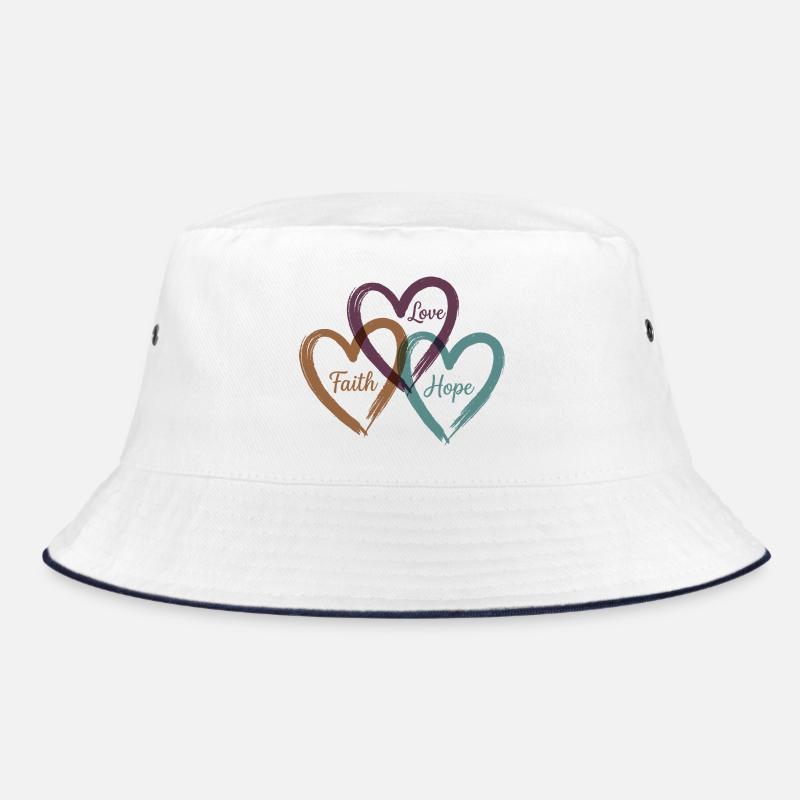 Liebe, Glaube, Hoffnung – Inspirierendes Herz-Design Bucket Hat