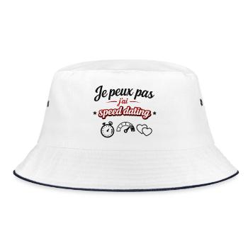 Je peux pas j’ai speed dating – humour et message  - Bob - blanc/marine - Devant
