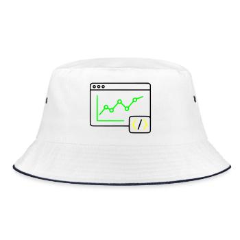 Web Analysis Chart Coding Browser Vector - Bucket Hat - white/navy - Front