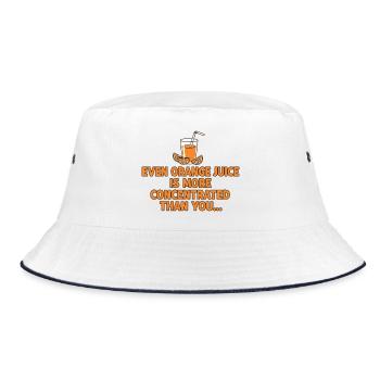 Orange Juice Concentration Funny Saying - Bucket Hat - white/navy - Front