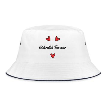 RETIREMENT. RETIRED. HAPPY RETIREMENT. ANNIVERSARY. - Bucket Hat - white/navy - Front