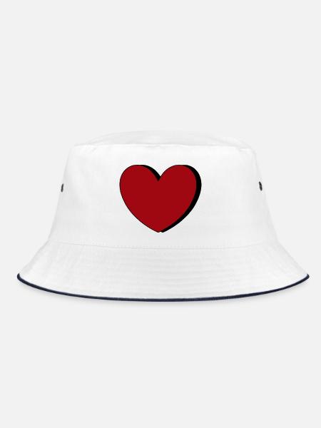 Valentinstag herz rot Geschenk Valentinstag - Bucket Hat - Weiß/Navy