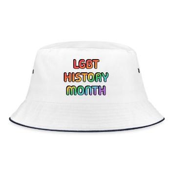 LGBT-Geschichtsmonat - Bucket Hat - Weiß/Navy - Vorne