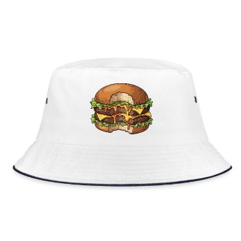 Double cheeseburger juteux avec piquant – Foodie - Bob - blanc/marine - Devant