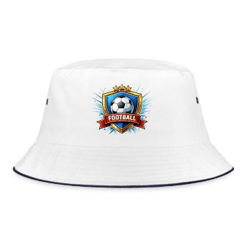 Blason de football avec ballon et bannière - Bob - blanc/marine - Devant