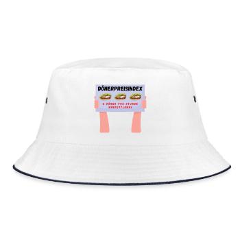 Dönerpreisindex - Bucket Hat - Weiß/Navy - Vorne
