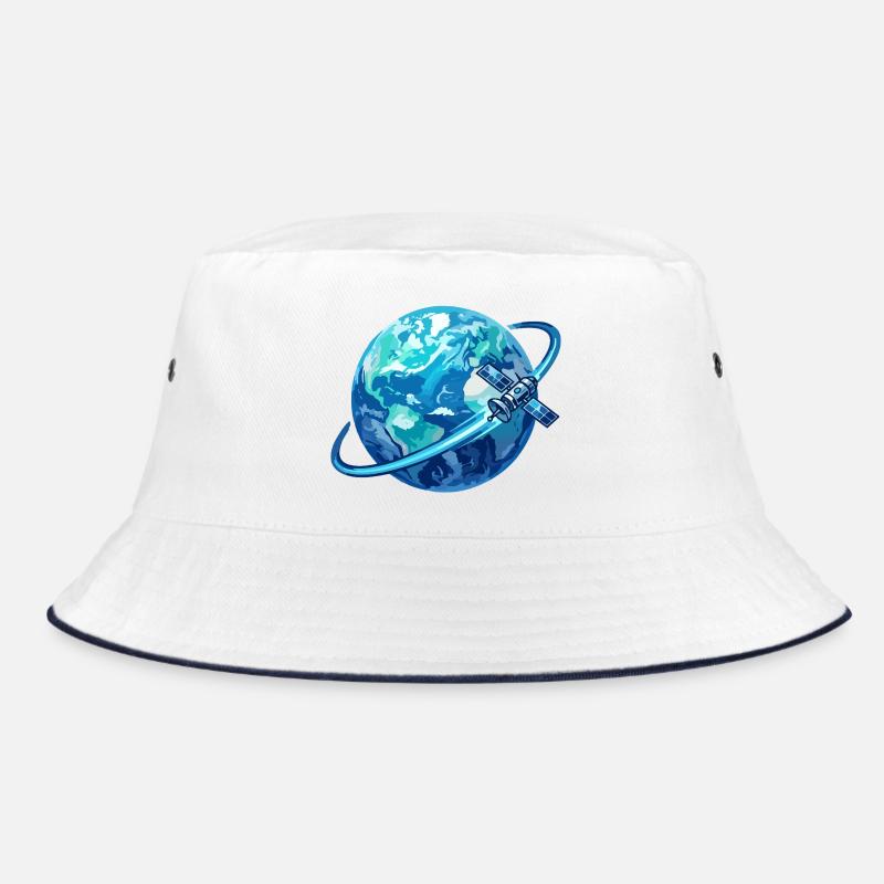 Erde Blauer Planet Satellit Globus Satellitenring Bucket Hat