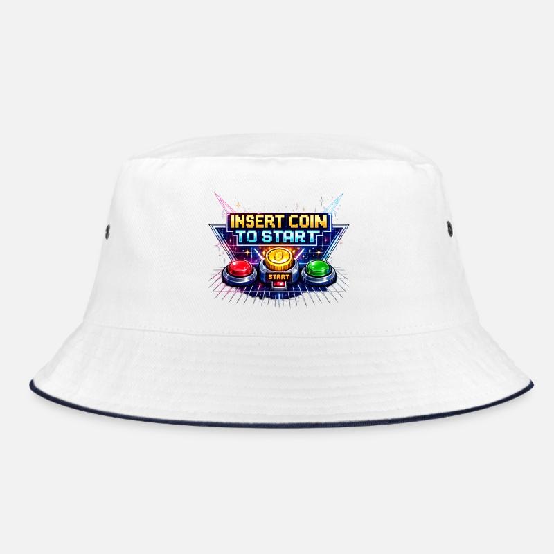 Arcade Startknopf Neon Retro Bucket Hat